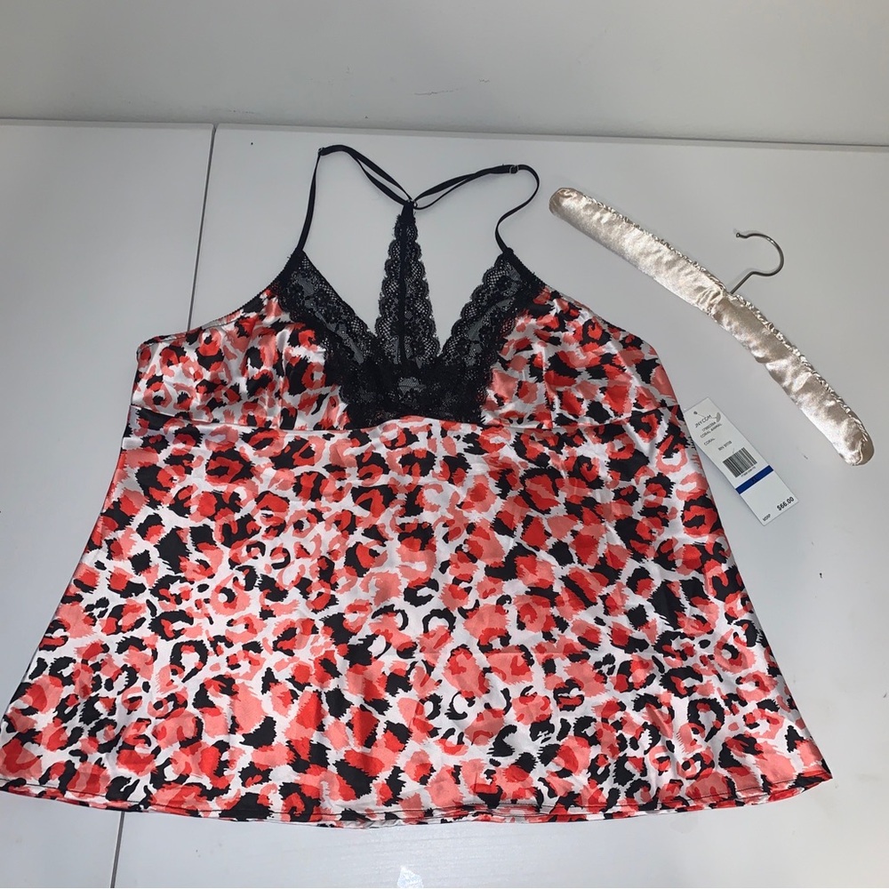 NWT Jones New York Lace Camisole Top Women’s XL Coral Animal Style #178039A